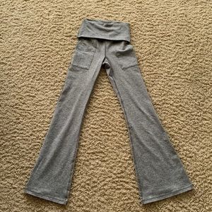 heather grey offline aerie higher high waisted fold over flare leggings